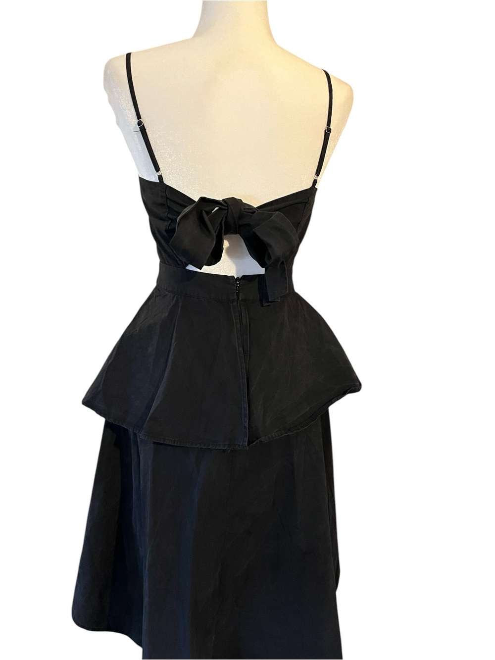 English Factory Poplin High Low Cocktail Dress Black Size XS - Picture 4 of 8